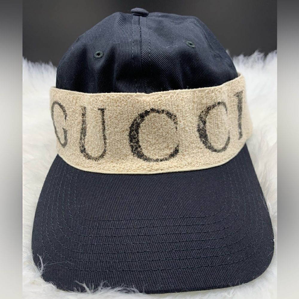 Gabardine Gucci Headband Baseball Hat Small Black - Picture 1 of 11